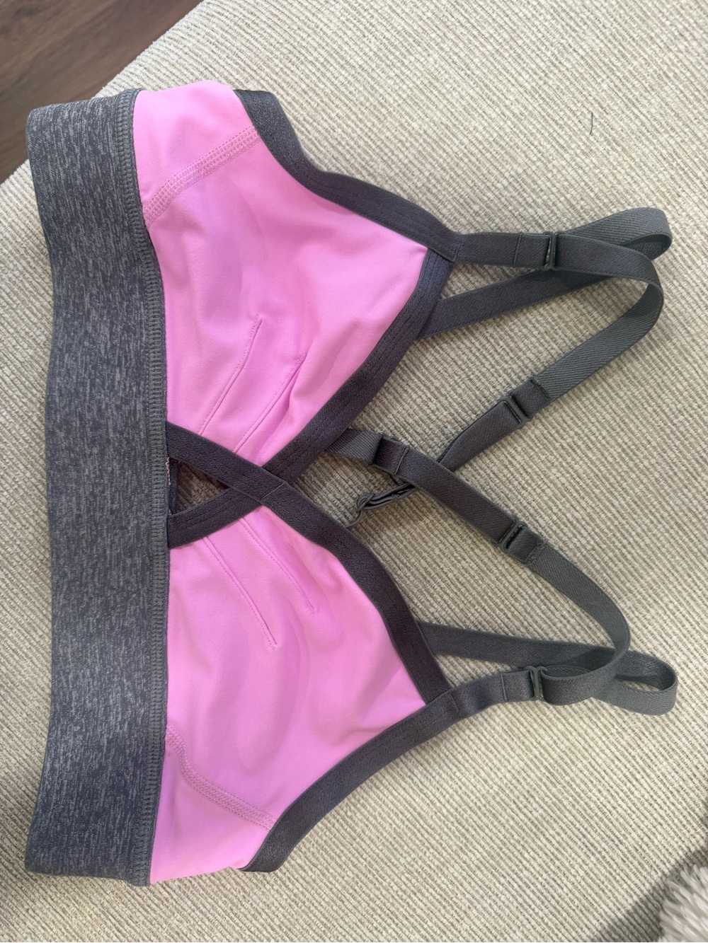 lululemon athletica Pink and Gray Sports Bra